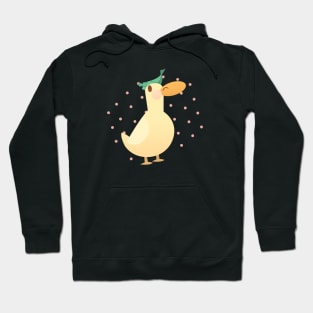 Funny Duck wondering how the leaf got there Hoodie